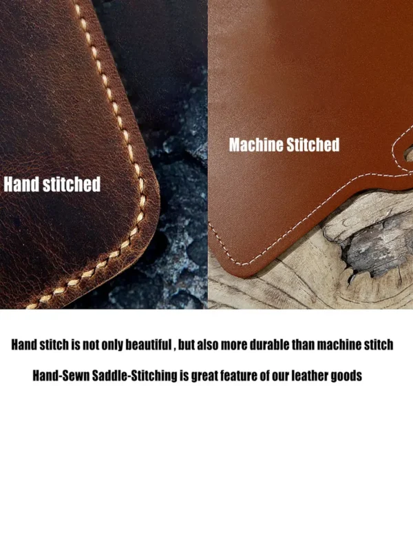Handmade Minimalist Vertical Leather Bifold Wallet