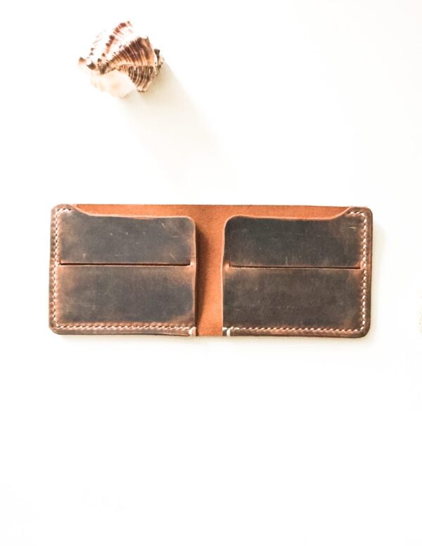 Handmade and Hand Stitched Brown Leather Wallet