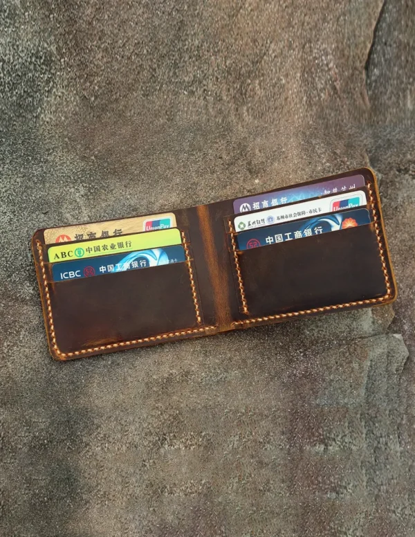 Handmade and Hand Stitched Minimalist Leather Wallet