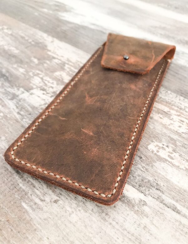 Handmade & Hand Stitched Leather Pen and Pencil Case