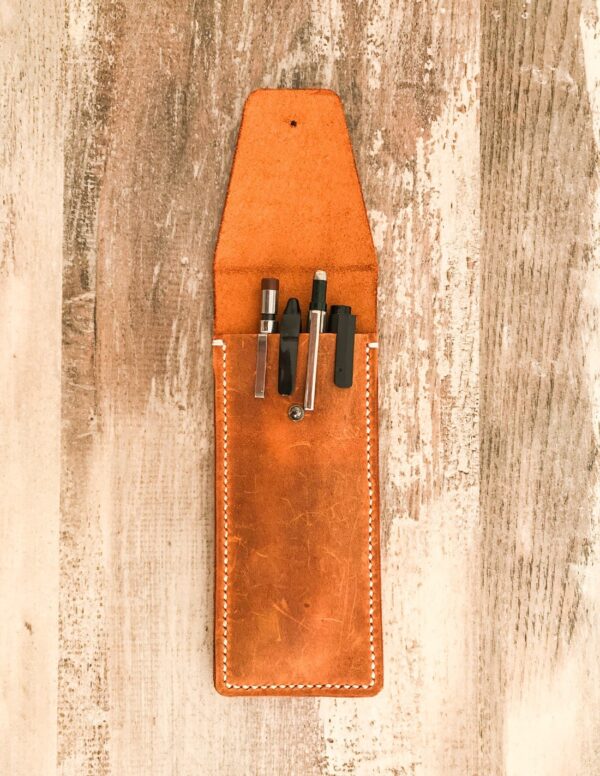 Handmade & Hand Stitched Leather Pen and Pencil Cases
