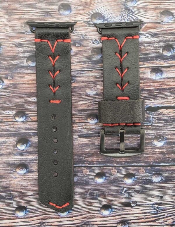 Handmade Leather Apple Watch Band Black