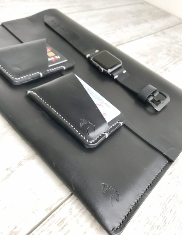 Handmade Macbook Black Leather Case