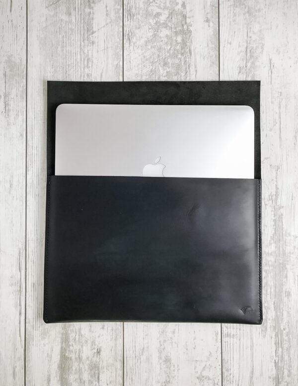 Handmade Macbook Black Leather Case