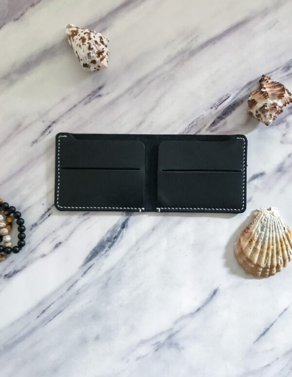 Handmade Minimalist Black Leather Wallet