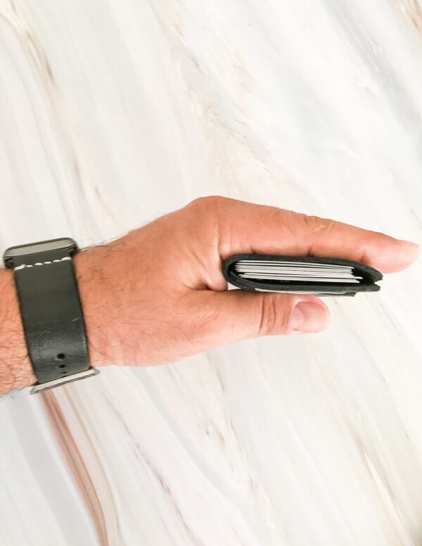 Minimal Black Leather Pocket Credit Card Holders