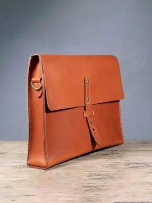 Handmade Vegetable Tanned Leather Computer Carry Bag
