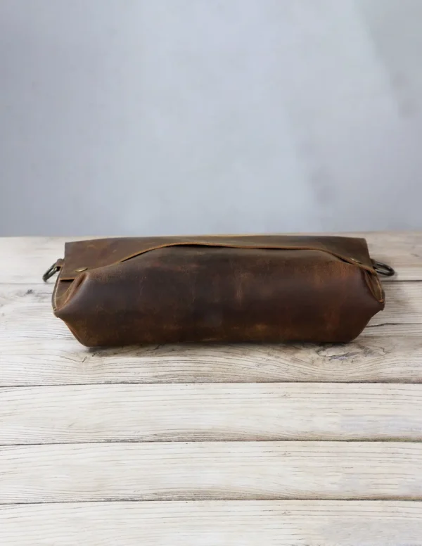 Vintage Leather Casual Designer Crossbody Bag For Men